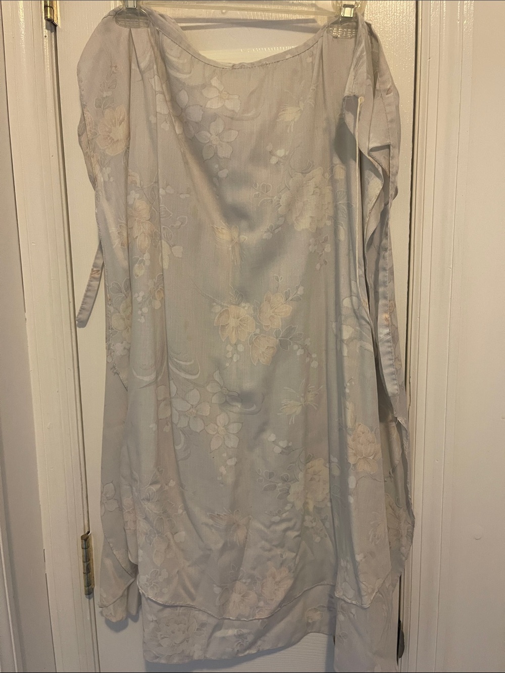 Light grey Floral Satin wrap around skirt-